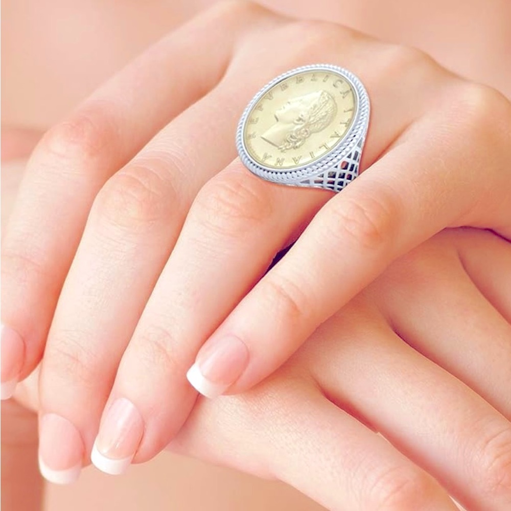 Miabella roman coin ring size 6